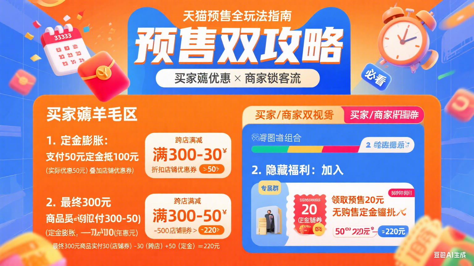 天猫预售怎么玩?买家薅优惠 + 商家锁客全指南
