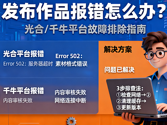 光合平台/千牛平台发布作品时报错，怎么办？看这篇！