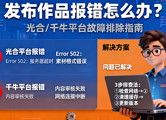 光合平台/千牛平台发布作品时报错，怎么办？看这篇！
