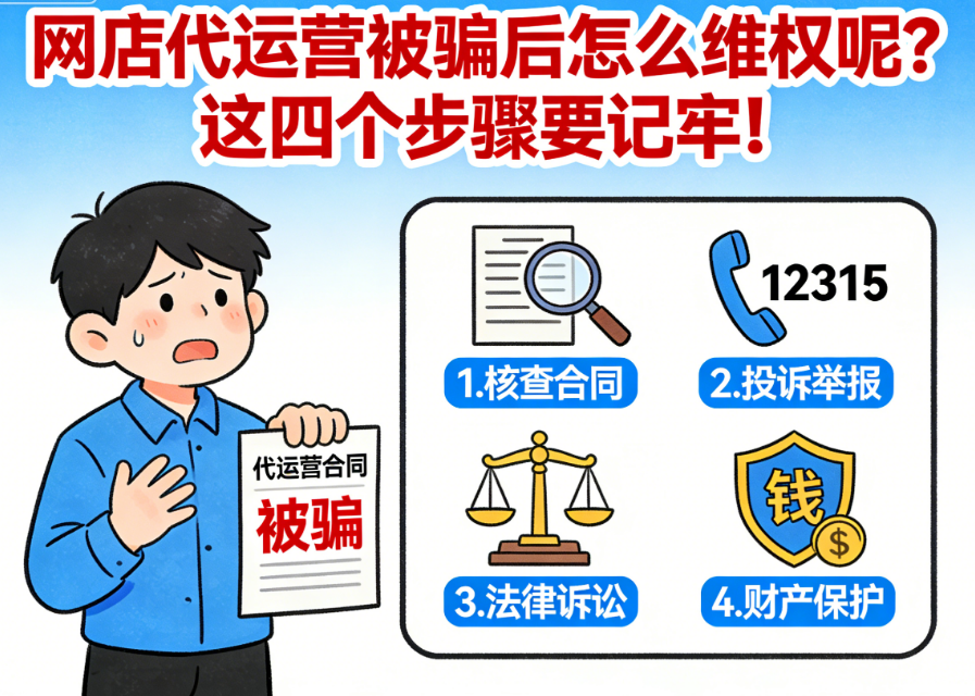 网店代运营被骗后怎么维权呢？这四个步骤要记牢！