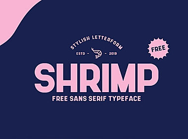 SHRIMP字体包在线下载，电商设计免费可商用英文字体
