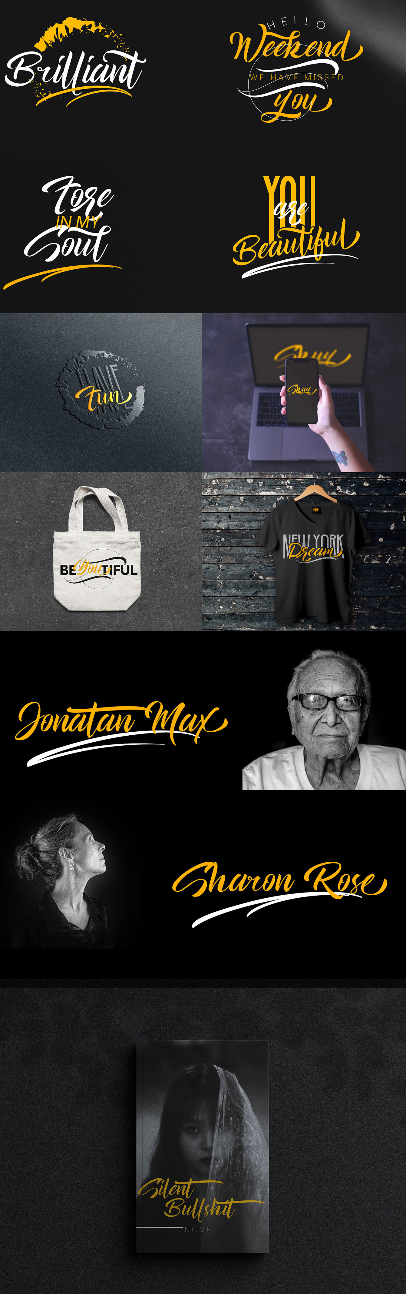 Good Morning字体包在线下载，电商包装设计印花免费可商用