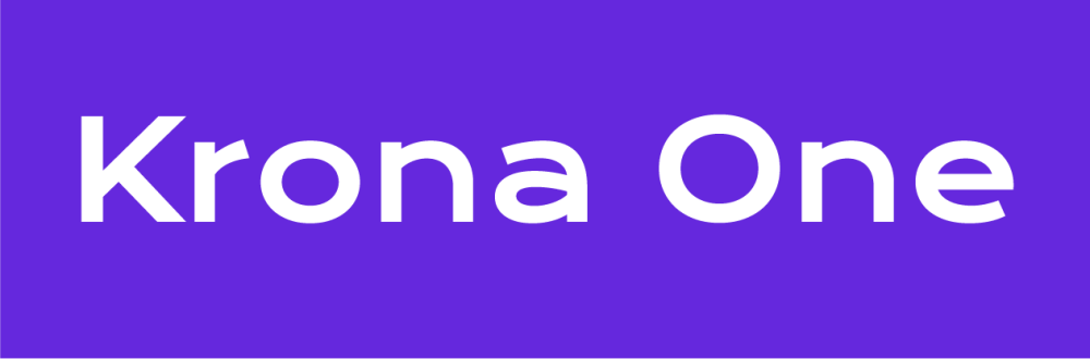 Krona One字体包在线下载，免费可商用