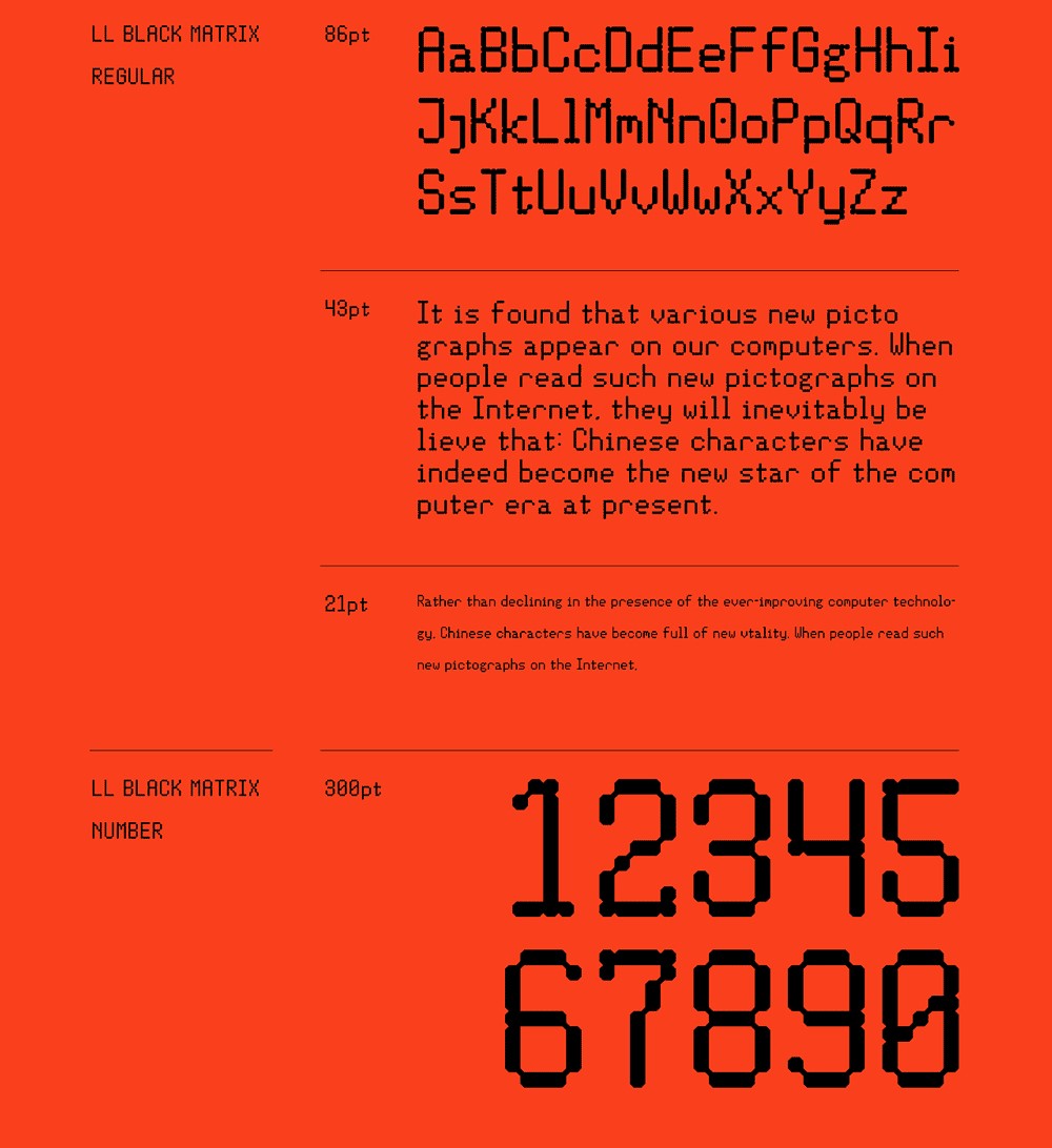 LL Black Matrix字体包在线下载，电商设计免费可商用英文字体