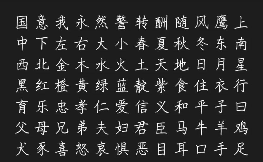 猫啃硬笔楷书字体包下载，免费可商用