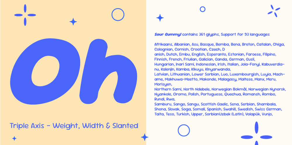 Sour Gummy字体包在线下载，免费可商用