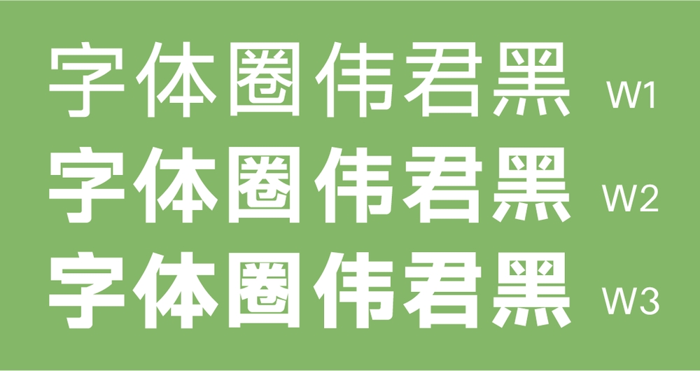 字体圈伟君黑中文字体在线下载，电商免费可商用
