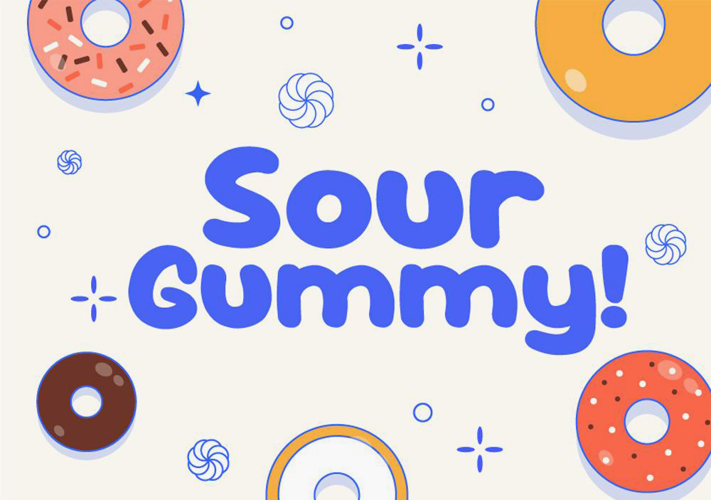Sour Gummy字体包在线下载，免费可商用