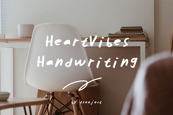 Heart Vibes字体包在线下载，电商包装设计印花免费可商用