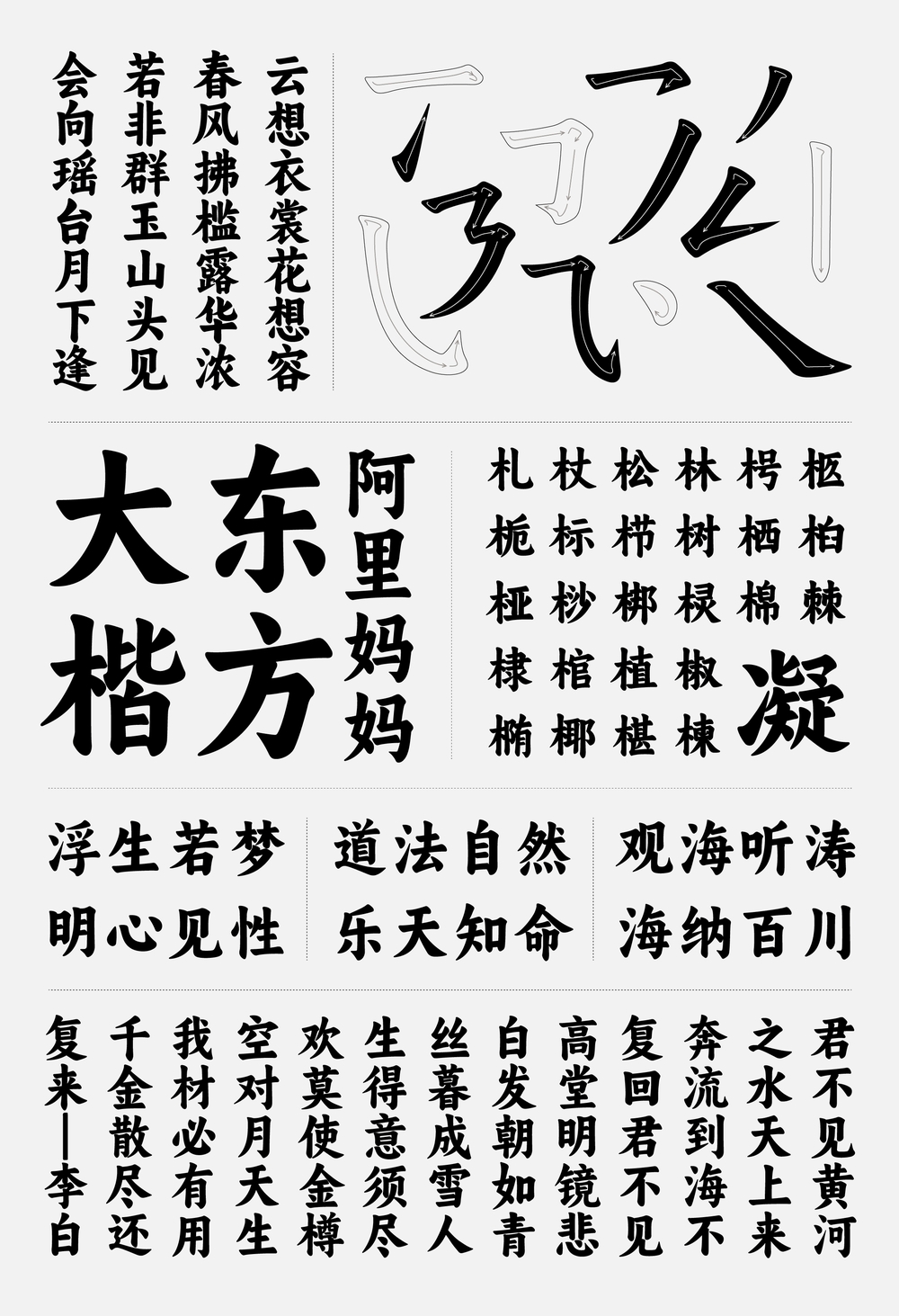 阿里妈妈东方大楷中文字体下载,免费可商用