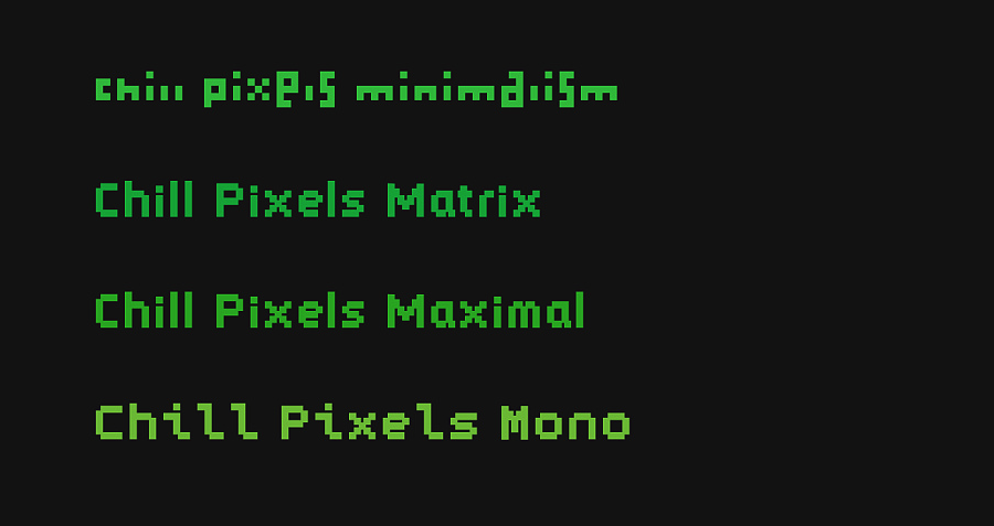 ChillPixels字体包在线下载，电商设计免费可商用英文字体