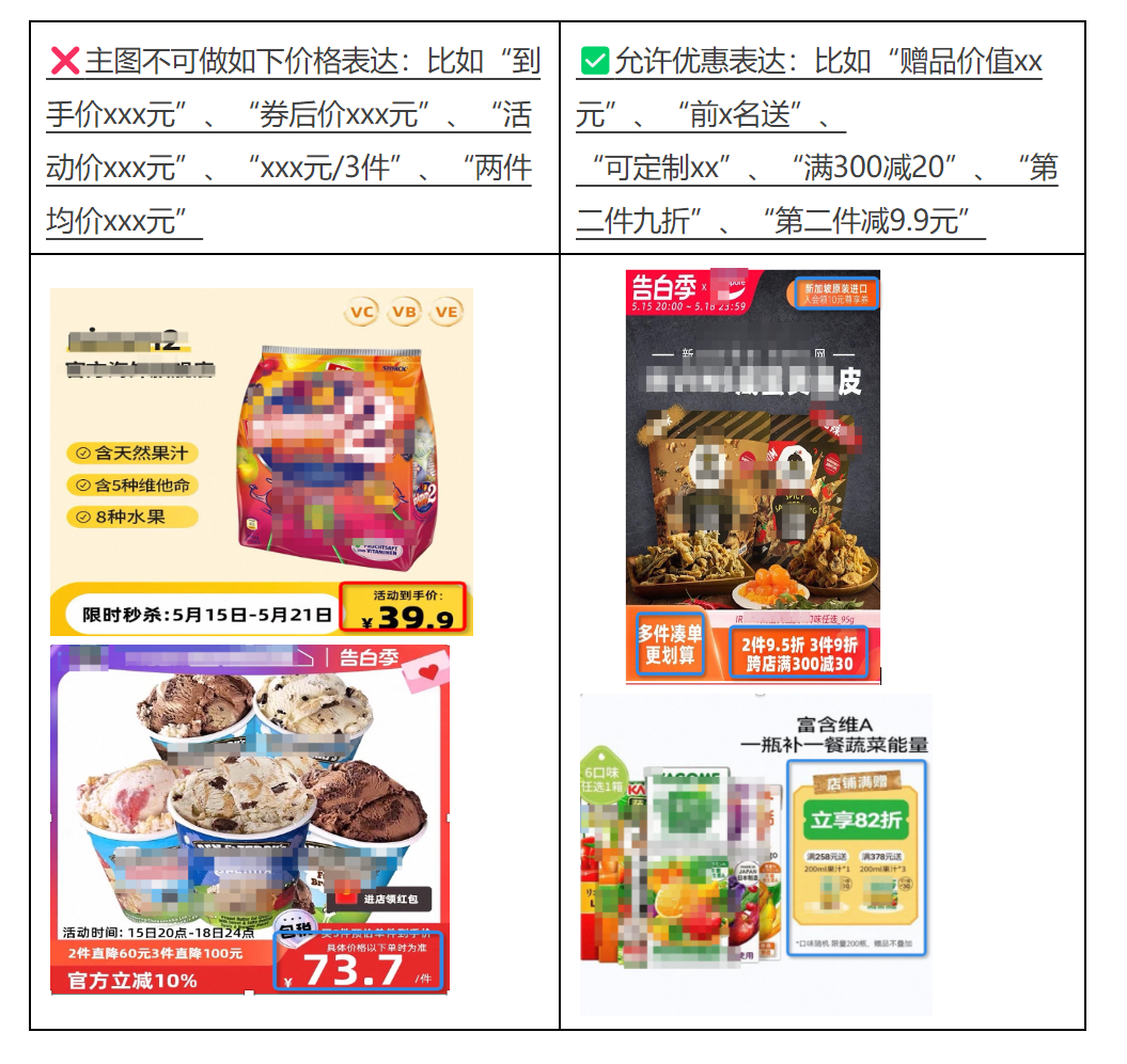 淘宝主图和详情页的价格表达管理要求是怎么样的?