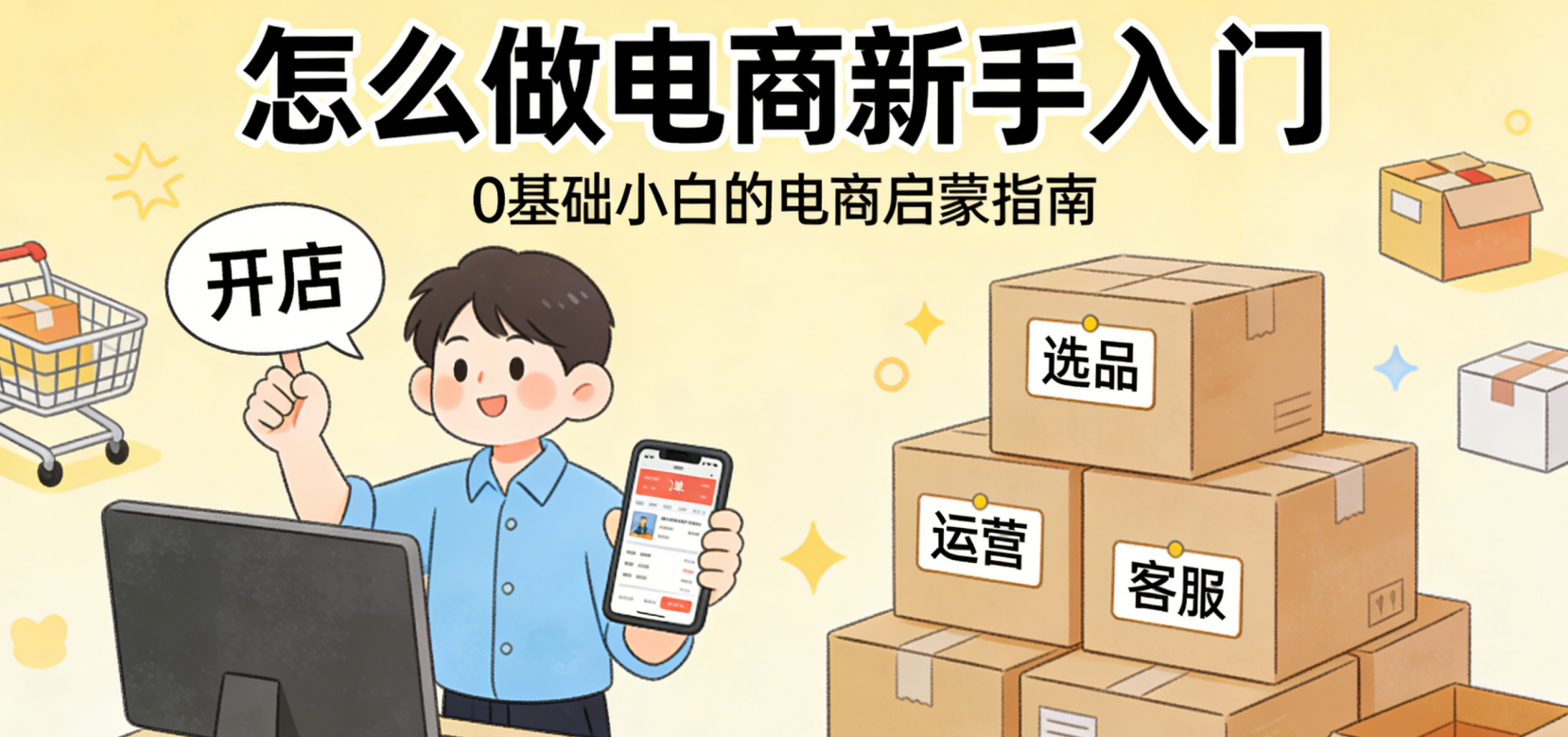 怎么做电商新手入门 从平台选择产品定位到基础运营的系统起步指南