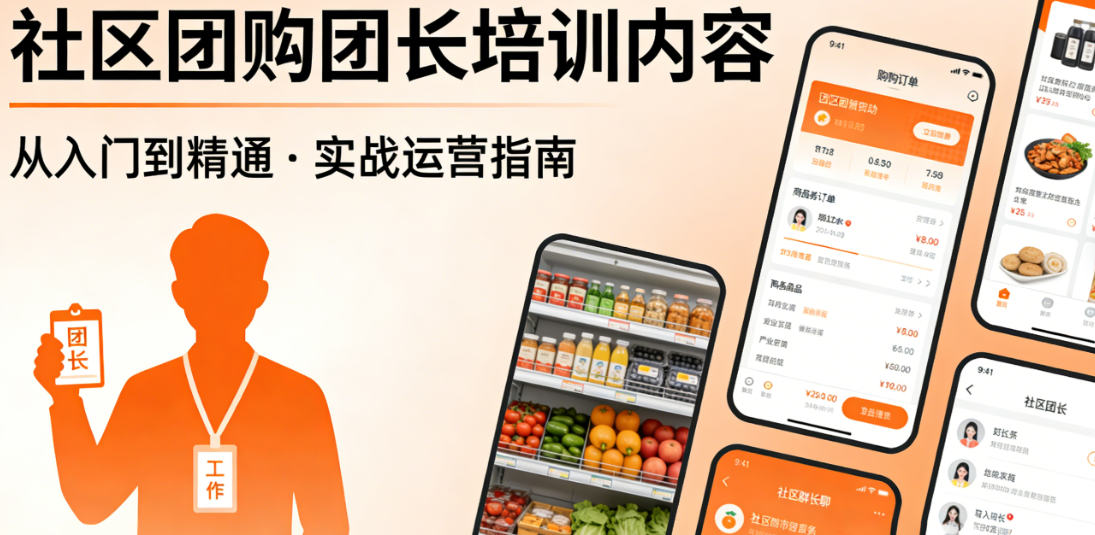 社区团购团长系统化培训核心内容,解析选品策略社群维护、订单处理售后纠纷解决及合规运营全流程指南