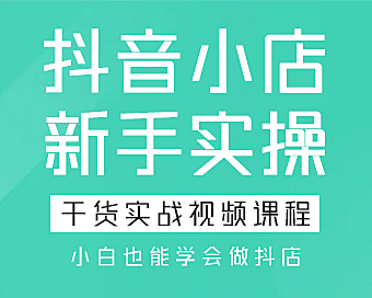 抖音小店新手实操干货实战视频课程,小白也能学会做抖店