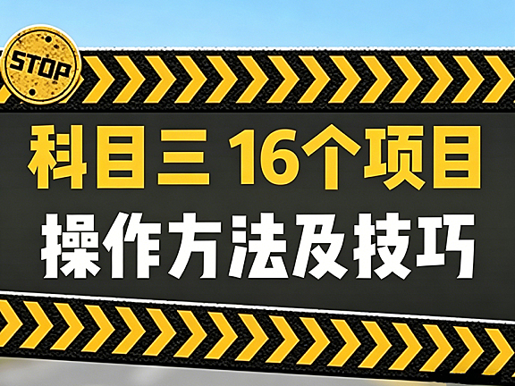 科目三16个项目操作详解_科目三考试技巧视频教程_靠边停车直线行驶通关秘籍