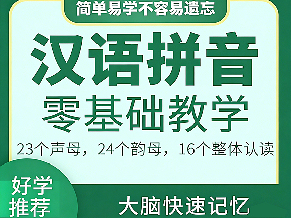 汉语拼音零基础教学视频课程 – 从发音到书写全面掌握