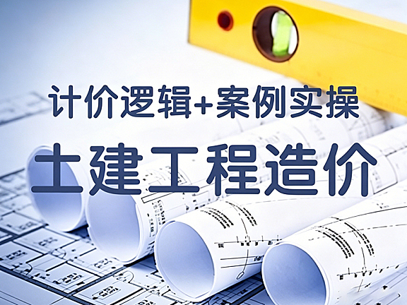 土建工程造价视频课_计价逻辑+广联达实操_零基础造价员入门到独立做项目