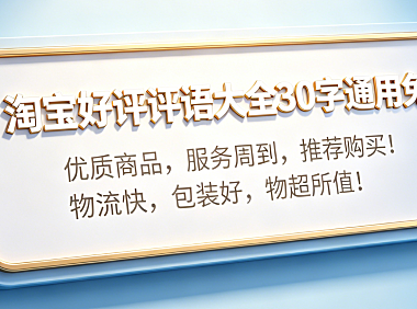 淘宝好评评语大全30字通用免费:实用模板与撰写技巧