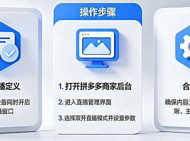 拼多多双开直播怎么开?拼多多双开直播是什么意思?概念澄清与合规开播指南
