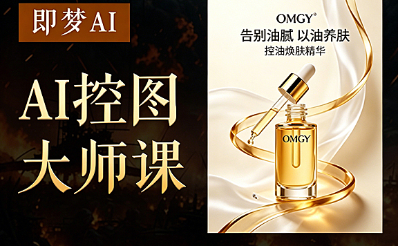 即梦AI控图大师：告别糊图变形！精准掌控主体轮廓+直出商业级美妆海报，AI绘画效率革命