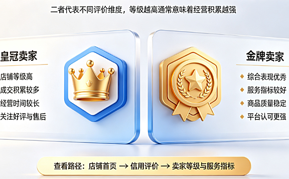 淘宝皇冠卖家和金牌卖家哪个好?怎么看店铺等级?