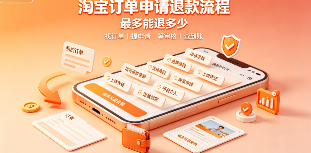 淘宝订单申请退款流程,最多能退多少?