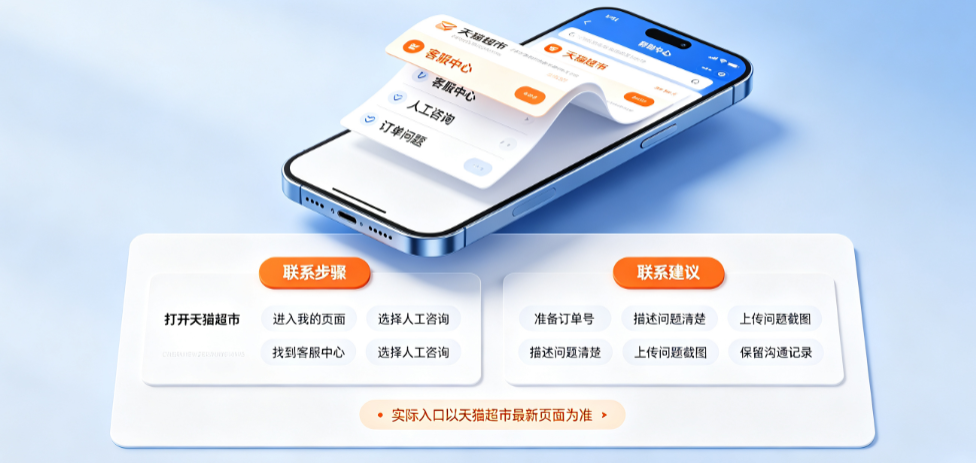 天猫超市人工客服入口在哪里?如何联系?