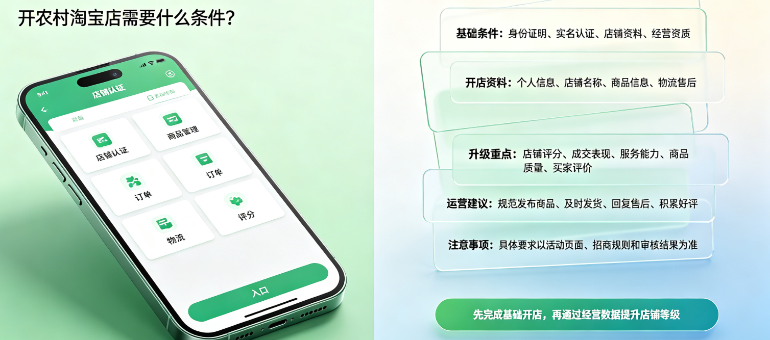农村淘宝怎么升级店铺?开农村淘宝店需要什么条件?