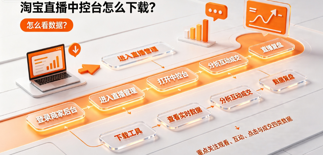 淘宝直播中控台怎么下载?怎么看数据?