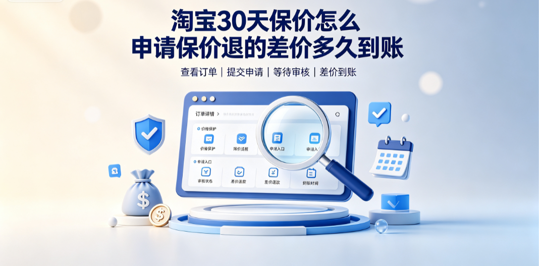 淘宝30天保价怎么申请?保价退的差价多久到账?