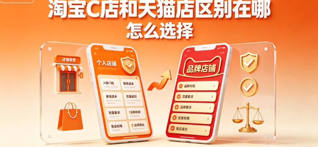 淘宝c店和天猫店区别在哪?怎么选择?入驻决策全指南