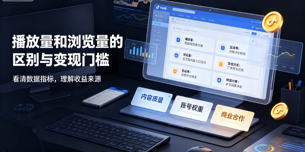 抖音播放量和浏览量有什么区别?多少能赚钱?