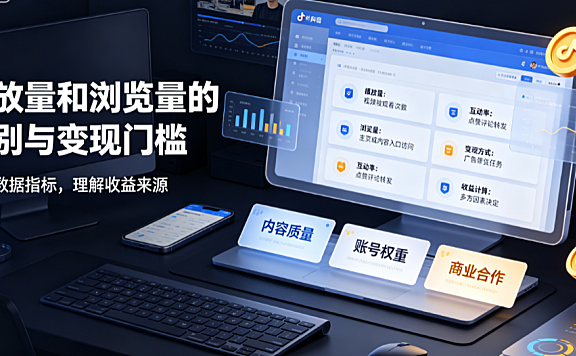 抖音播放量和浏览量有什么区别?多少能赚钱?