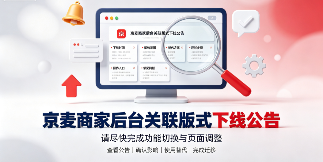 京麦商家后台关联版式下线公告 核心解读与迁移指南