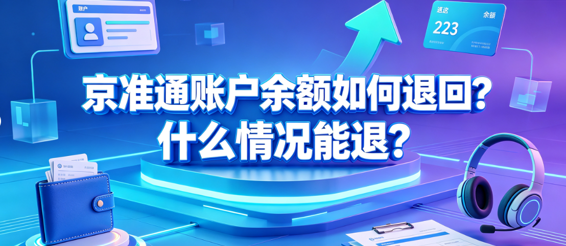 京准通账户余额如何退回?什么情况能退?