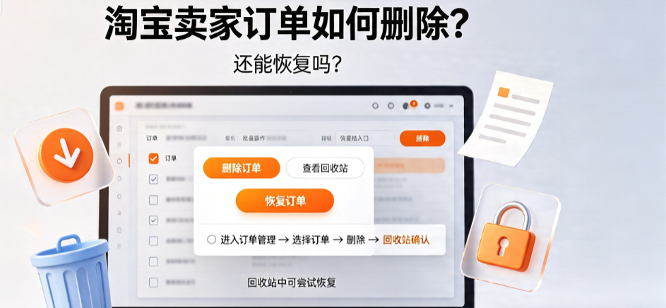 淘宝卖家订单如何删除?还能恢复吗?