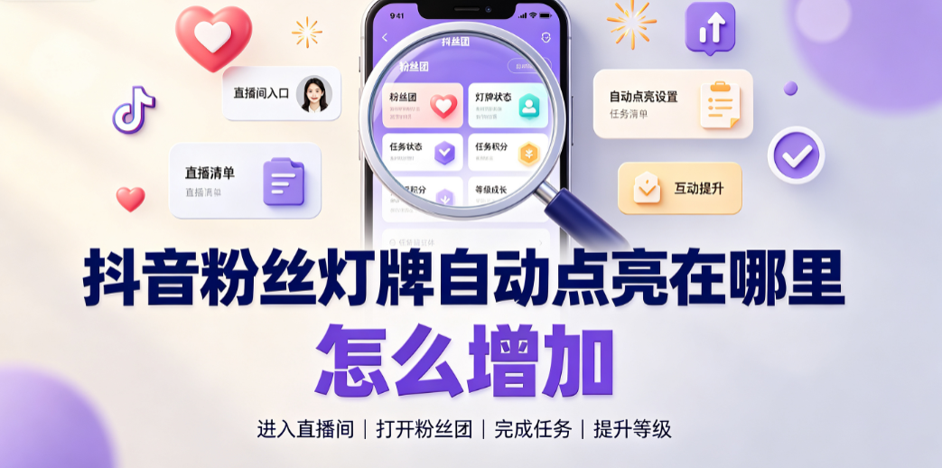 抖音粉丝灯牌自动点亮在哪里?怎么增加? 设置与升级指南