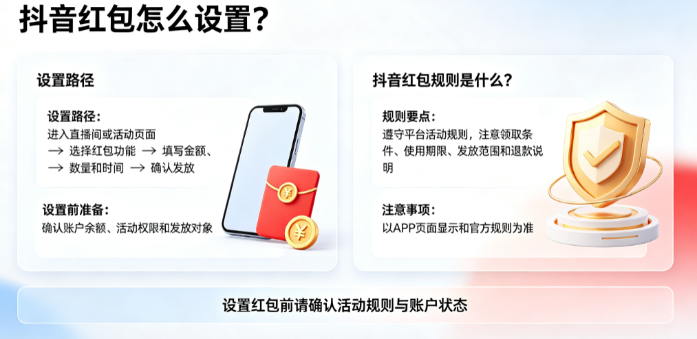 抖音红包怎么设置?抖音红包规则是什么?