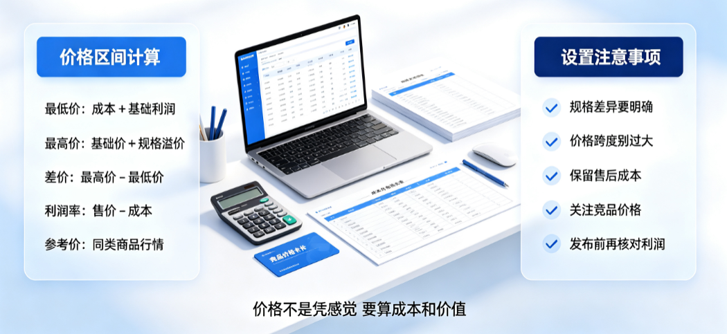 淘宝发布产品价格区间相差多少？怎么算？