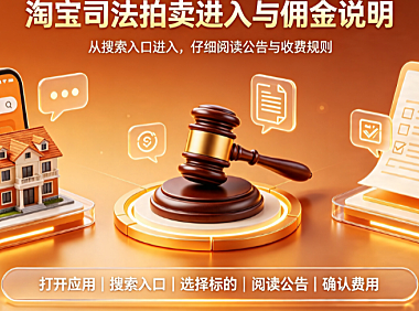淘宝司法拍卖怎么进入?佣金收费标准介绍