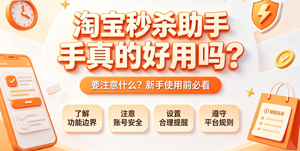 淘宝秒杀助手真的好用吗?要注意什么?
