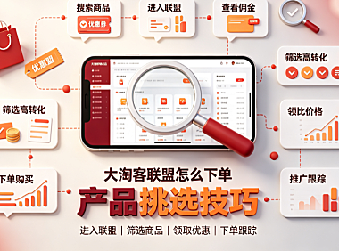大淘客联盟怎么下单?产品挑选技巧