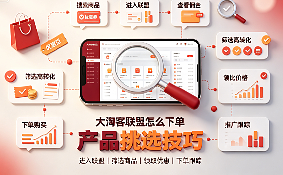 大淘客联盟怎么下单?产品挑选技巧