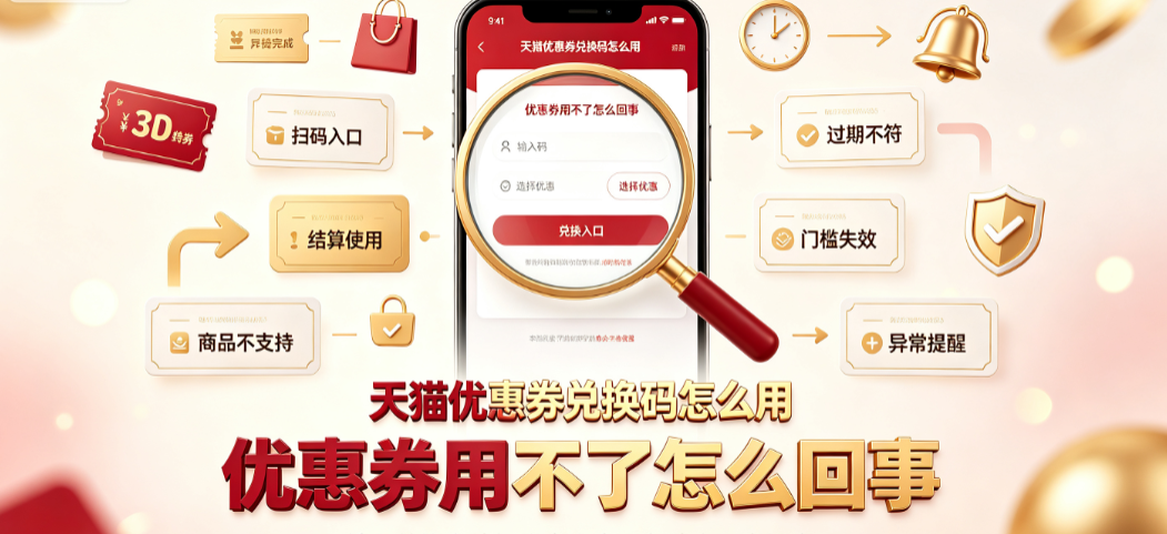 天猫优惠券兑换码怎么用?优惠券用不了怎么回事?