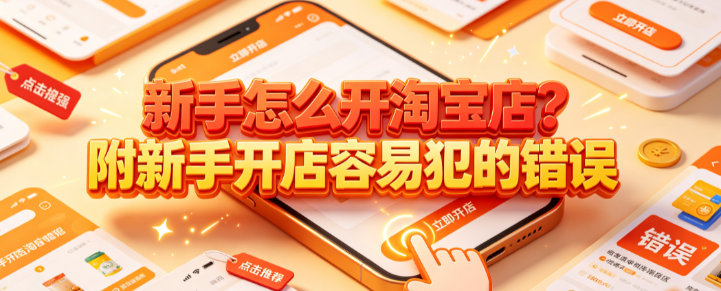新手怎么开淘宝店?附新手开店容易犯的错误