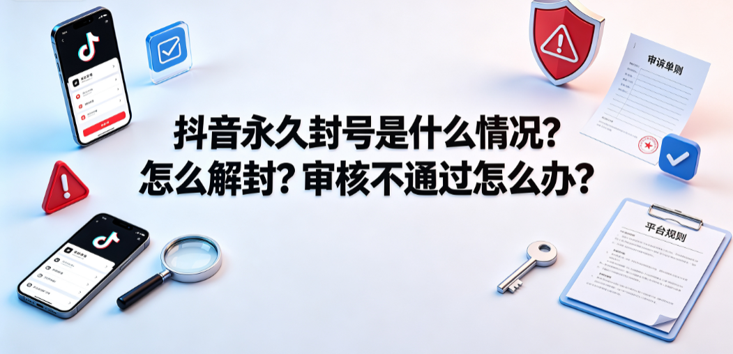 抖音永久封号是什么情况?怎么解封?审核不通过怎么办?