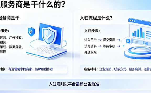 抖音服务商是干什么的?入驻流程是什么?