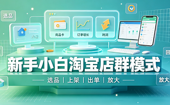 新手小白可以操作的淘宝店群模式,轻松月入过万!