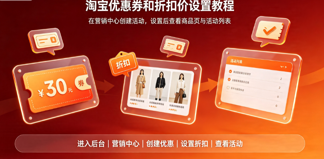 淘宝店怎么设置优惠券和折扣价?设置的优惠券在哪里查看?